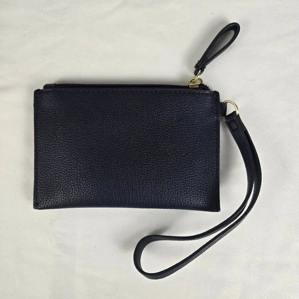 Tommy Hilfiger Plaid Double Handle Satchel Bag w/ Wristlet Faux Leather